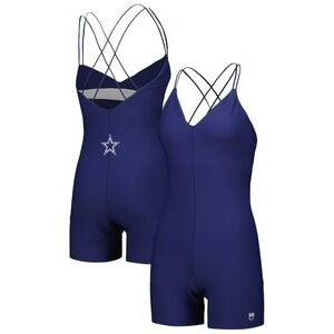 KadyLuxe Dallas Cowboys Romper Bodysuit Jumpsuit‎ Activewear NFL Blue Large NWT